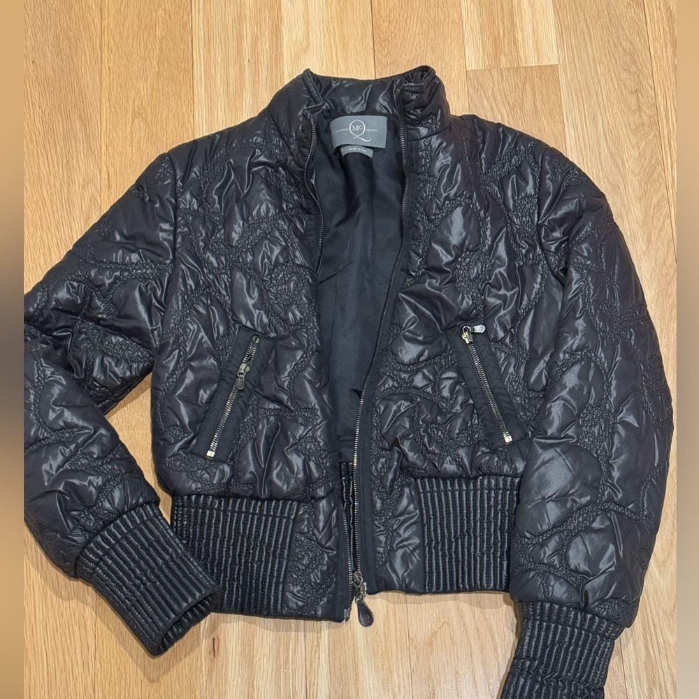 Alexander McQueen Black Quilted Bomber Jacket